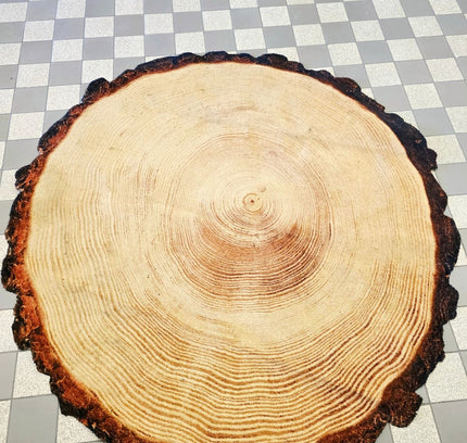 Woody Wood Tree Slice Area Rug by YLdesign (185cm) - Yatva