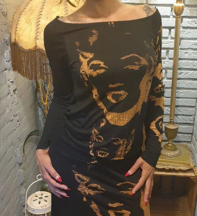 80´s Buddhist & Print Dress - Yatva