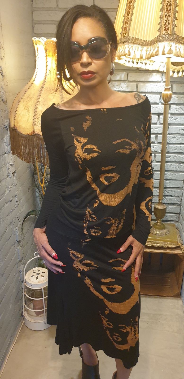 80´s Buddhist & Print Dress