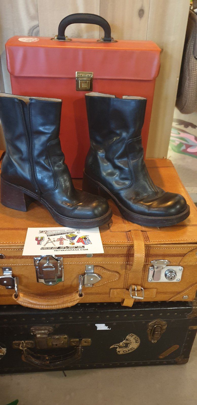 Vintage 90´s Block Heel Ankle Boots