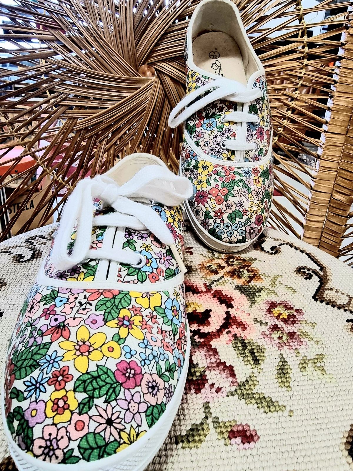 Brand New 1980's Floral Shoes