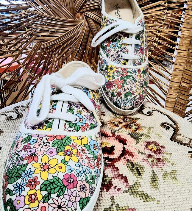 Brand New 1980's Floral Shoes - Yatva
