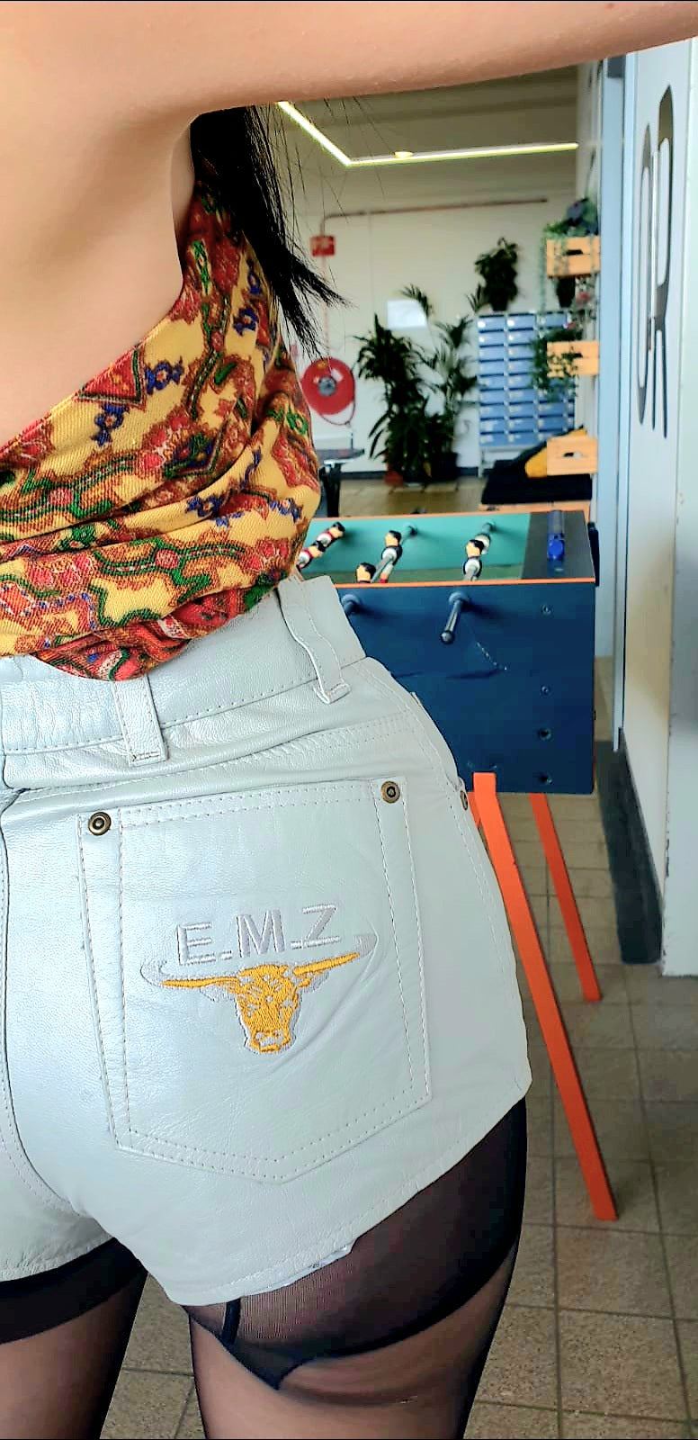Brand New Leather E-M-Z Biker Shorts