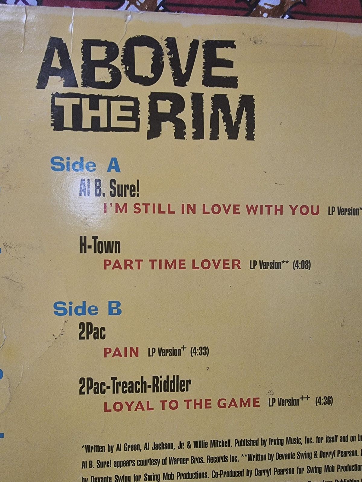 RARE : Above The Rim Soundtrack 1994 with 2pac