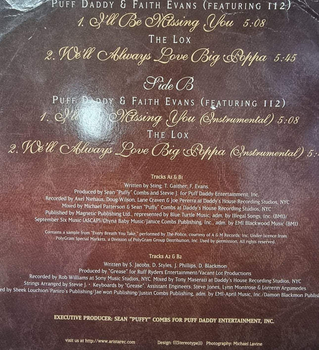 Tribute To The Notorious B.I.G. LP Bad Boy Records 1997 - Yatva