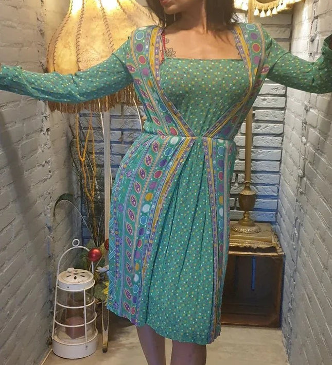 Vintage 70's Faux Wrap Dress - Yatva