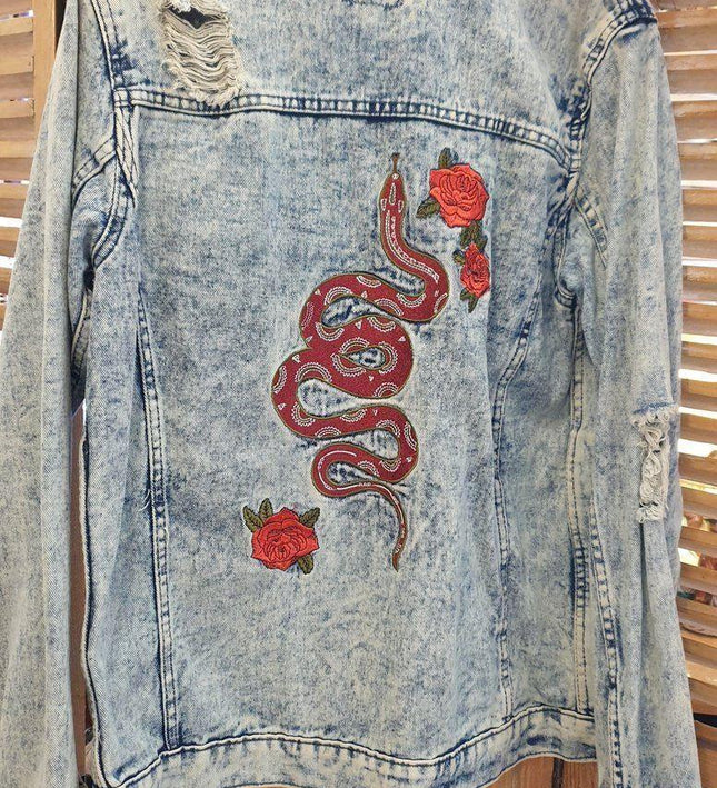Vintage 80s Customised Acid Wash Denim Jacket - Yatva