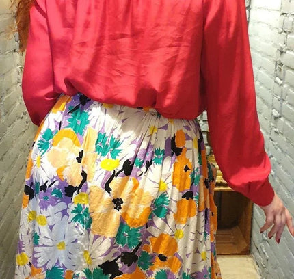 Vintage 80's Floral Skirt - Yatva
