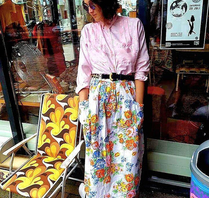 Vintage 80's Floral Skirt - Yatva
