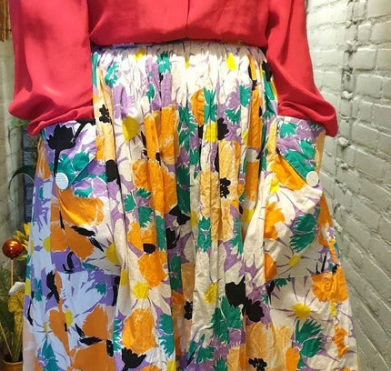 Vintage 80's Floral Skirt - Yatva