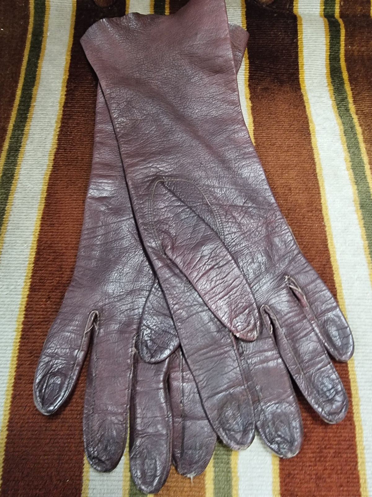 Vintage 80s Long Leather Gloves