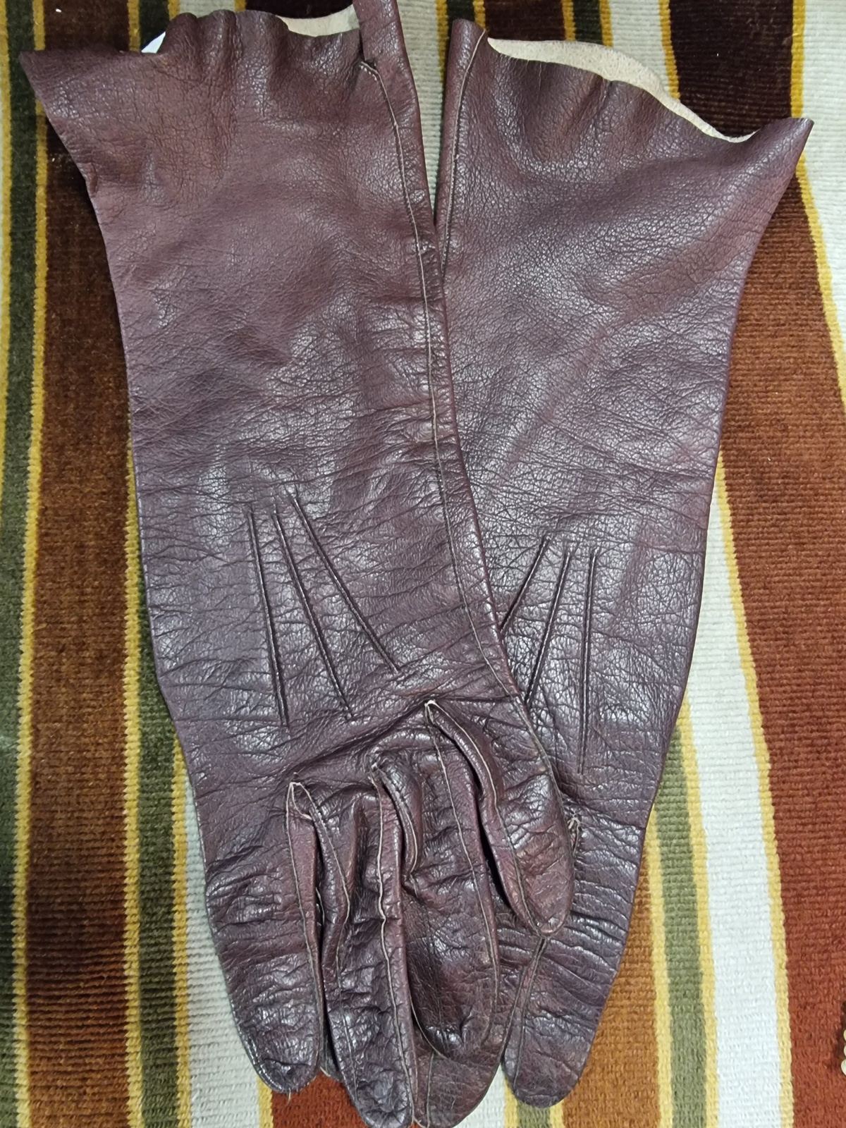 Vintage 80s Long Leather Gloves