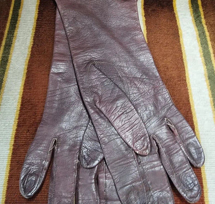 Vintage 80's Long Leather Gloves - Yatva