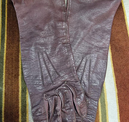 Vintage 80's Long Leather Gloves - Yatva
