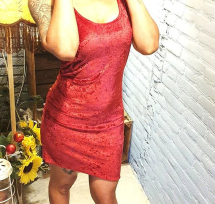 Vintage 80s Velvet Skater Dress - Yatva