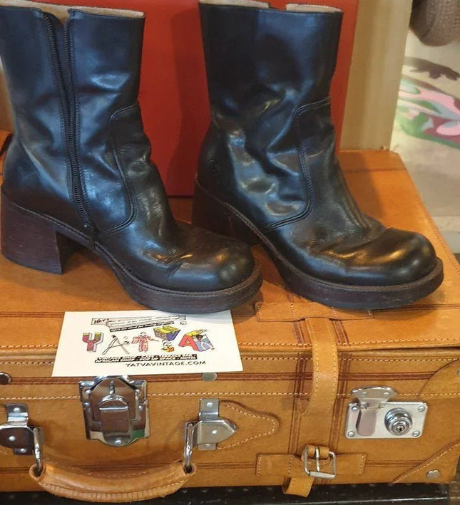 Vintage 90´s Block Heel Ankle Boots - Yatva