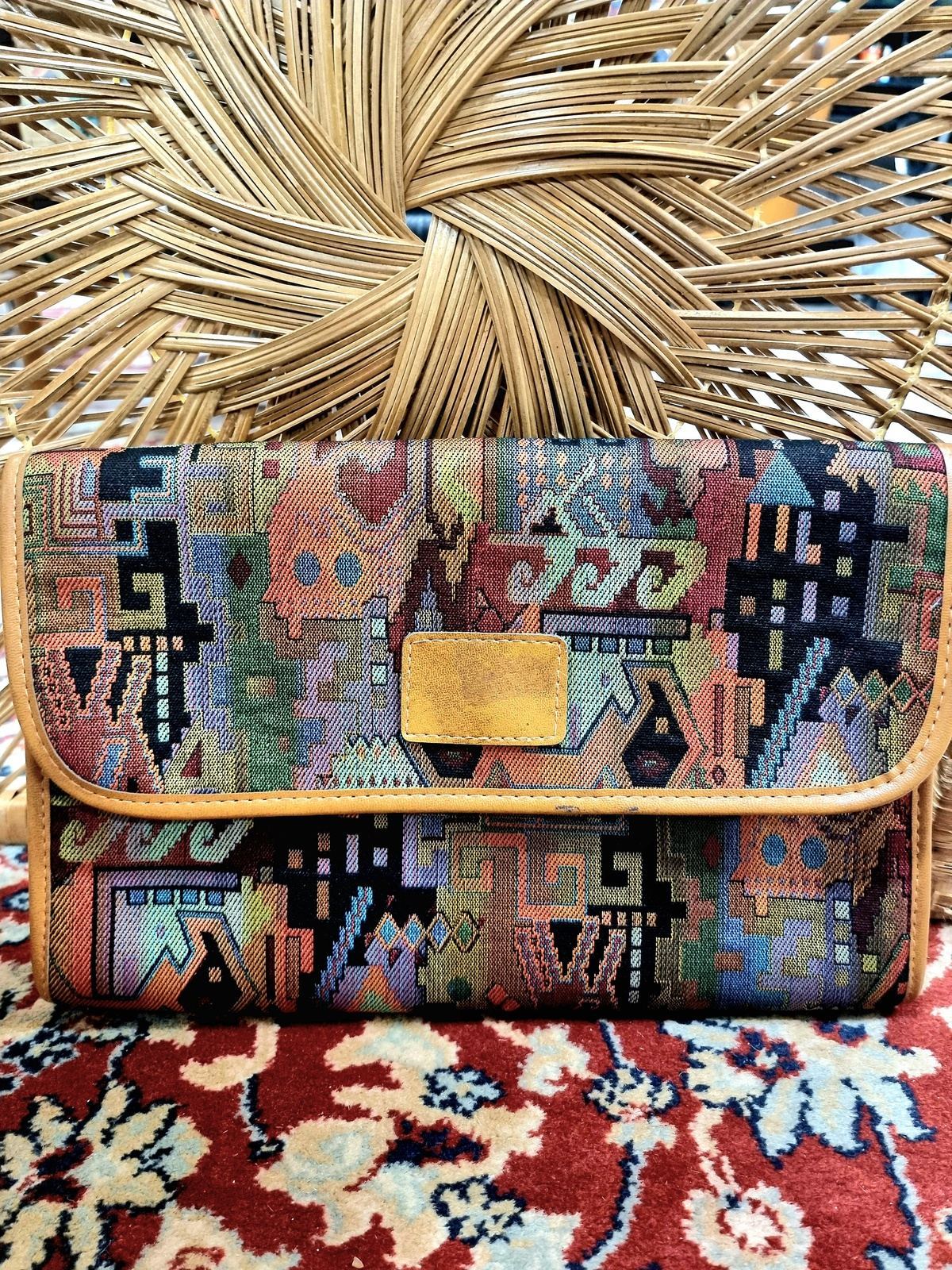 Vintage Aztec Shoulder & Clutch Bag