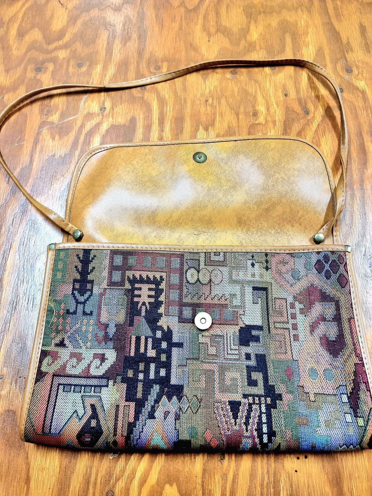 Vintage Aztec Shoulder & Clutch Bag