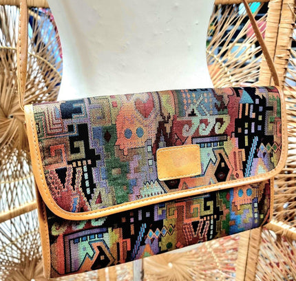 Vintage Aztec Shoulder & Clutch Bag - Yatva