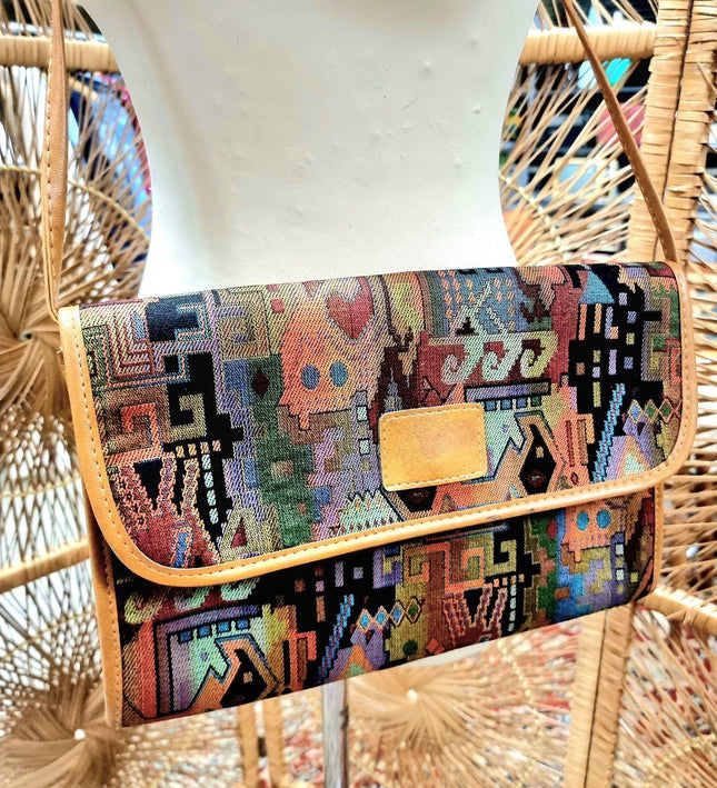 Vintage Aztec Shoulder & Clutch Bag - Yatva