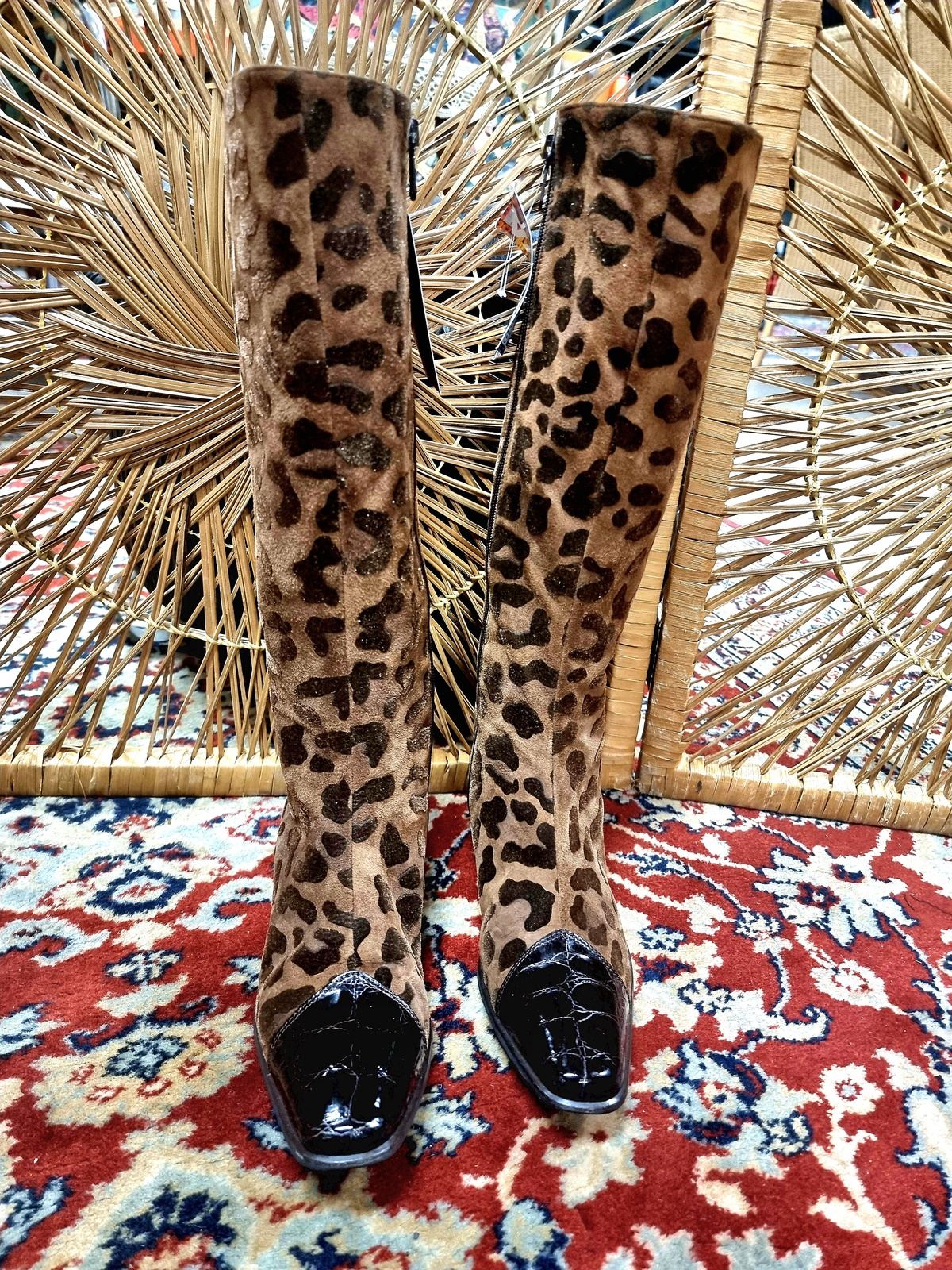 Vintage Brunella Leopard Print Boots