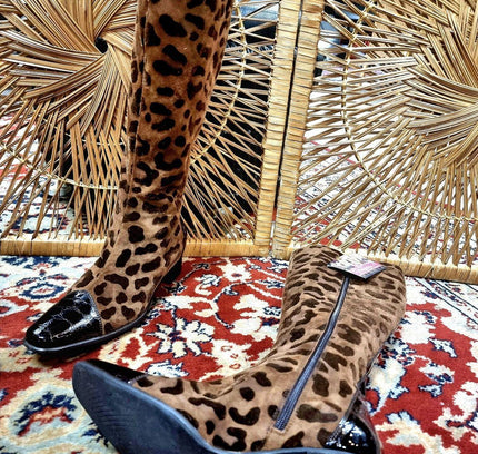 Vintage Brunella Leopard Print Boots - Yatva