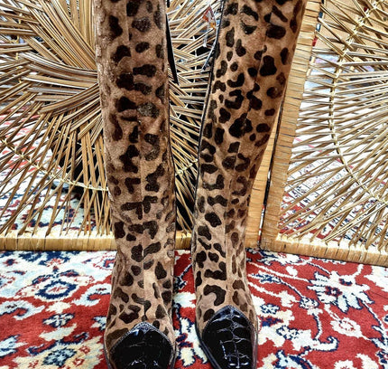 Vintage Brunella Leopard Print Boots - Yatva