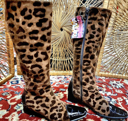 Vintage Brunella Leopard Print Boots - Yatva