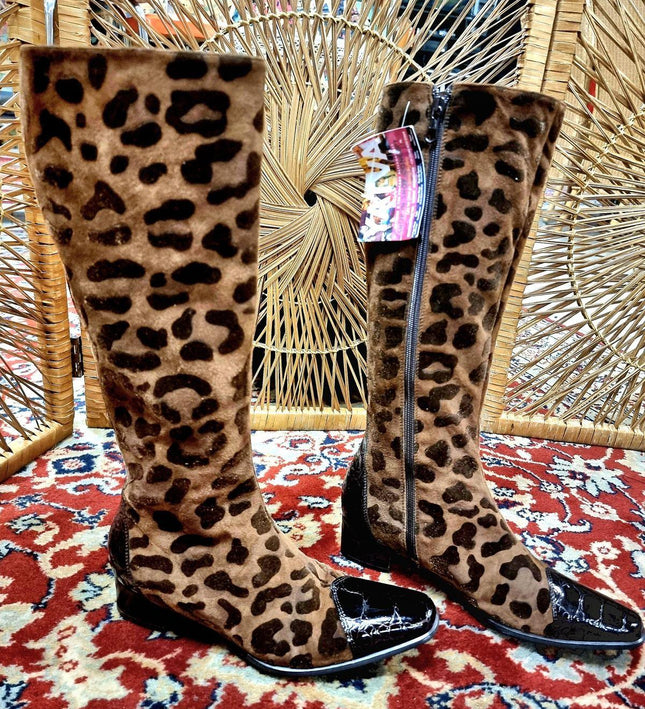Vintage Brunella Leopard Print Boots - Yatva