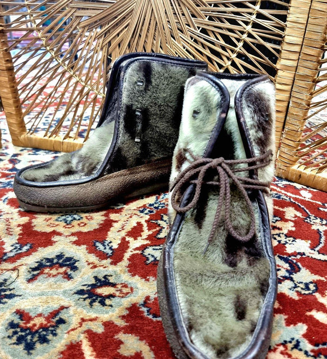 Vintage Davos Fake Fur Ankle boots - Yatva