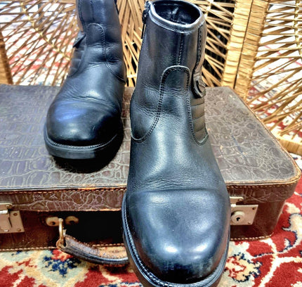 Vintage Green Paper Life Ankle Boots - Yatva