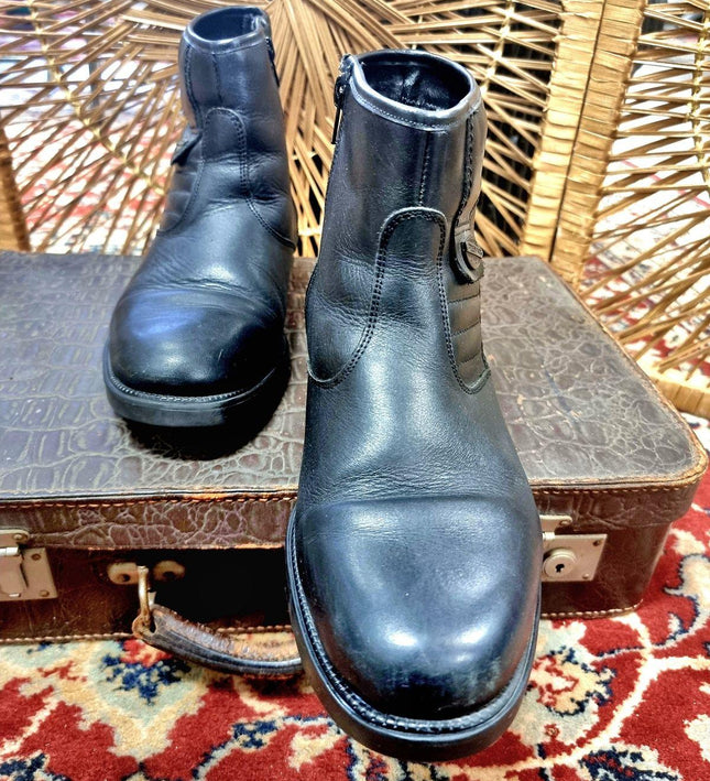 Vintage Green Paper Life Ankle Boots - Yatva