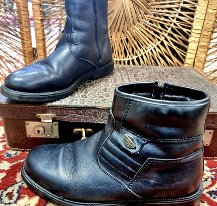 Vintage Green Paper Life Ankle Boots - Yatva