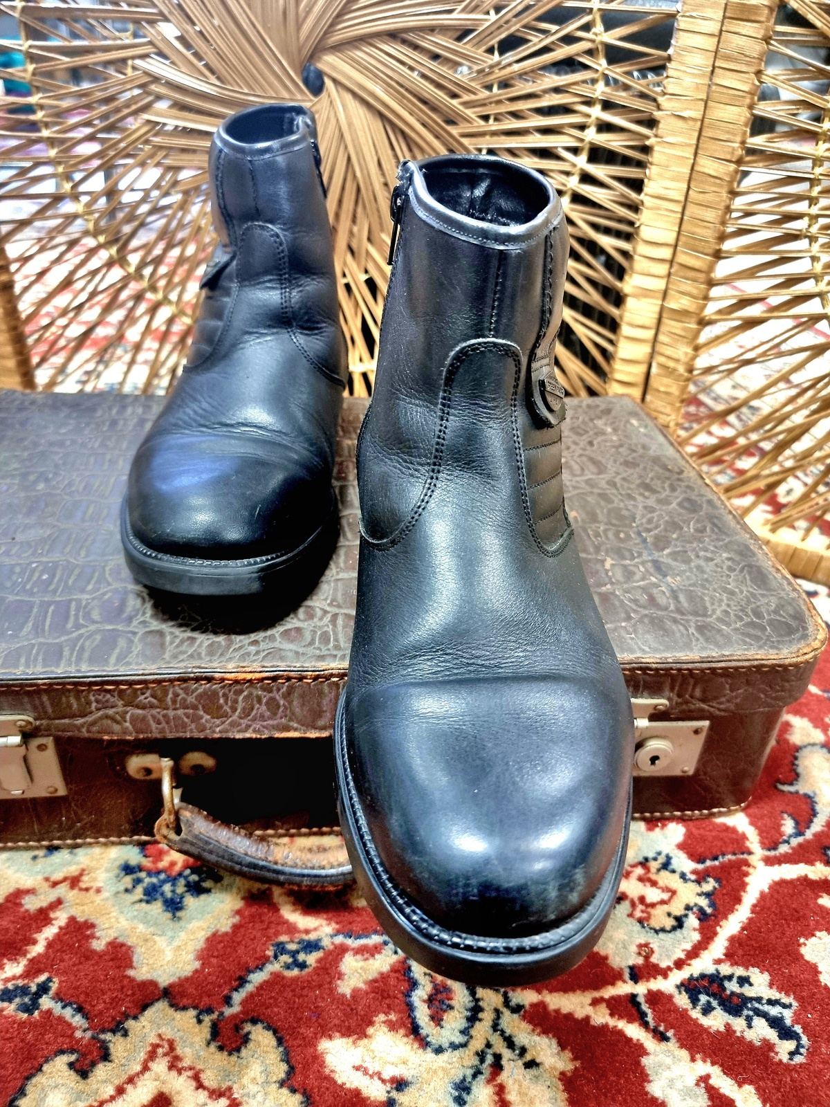 Vintage Green Paper Life Ankle Boots