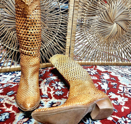 Vintage Le Ballon Weave Cowboy Boots - Yatva