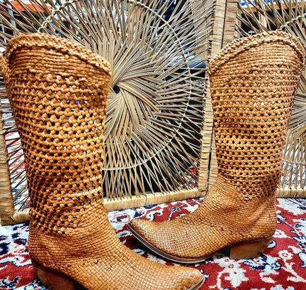 Vintage Le Ballon Weave Cowboy Boots - Yatva