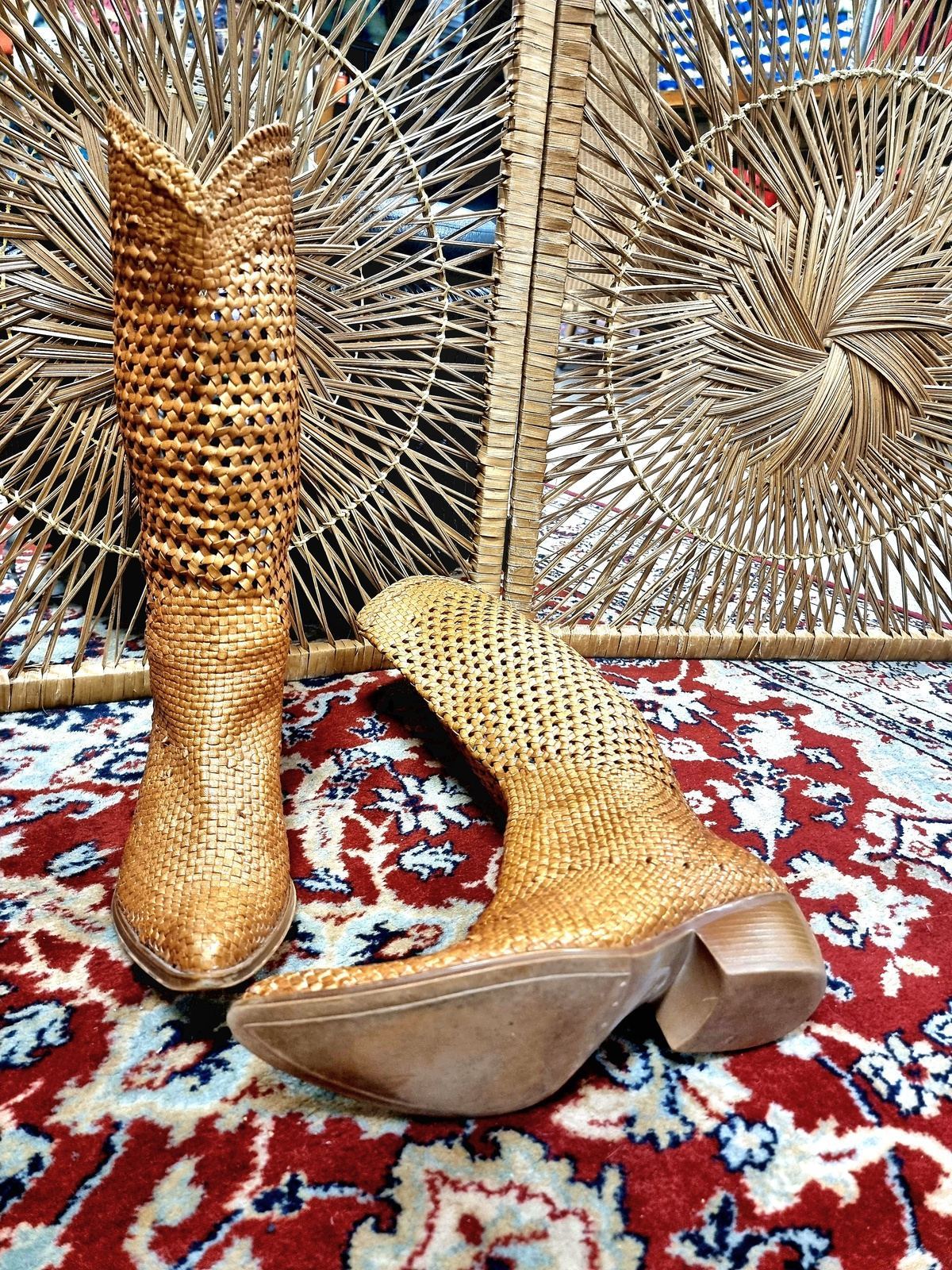 Vintage Le Ballon Weave Cowboy Boots
