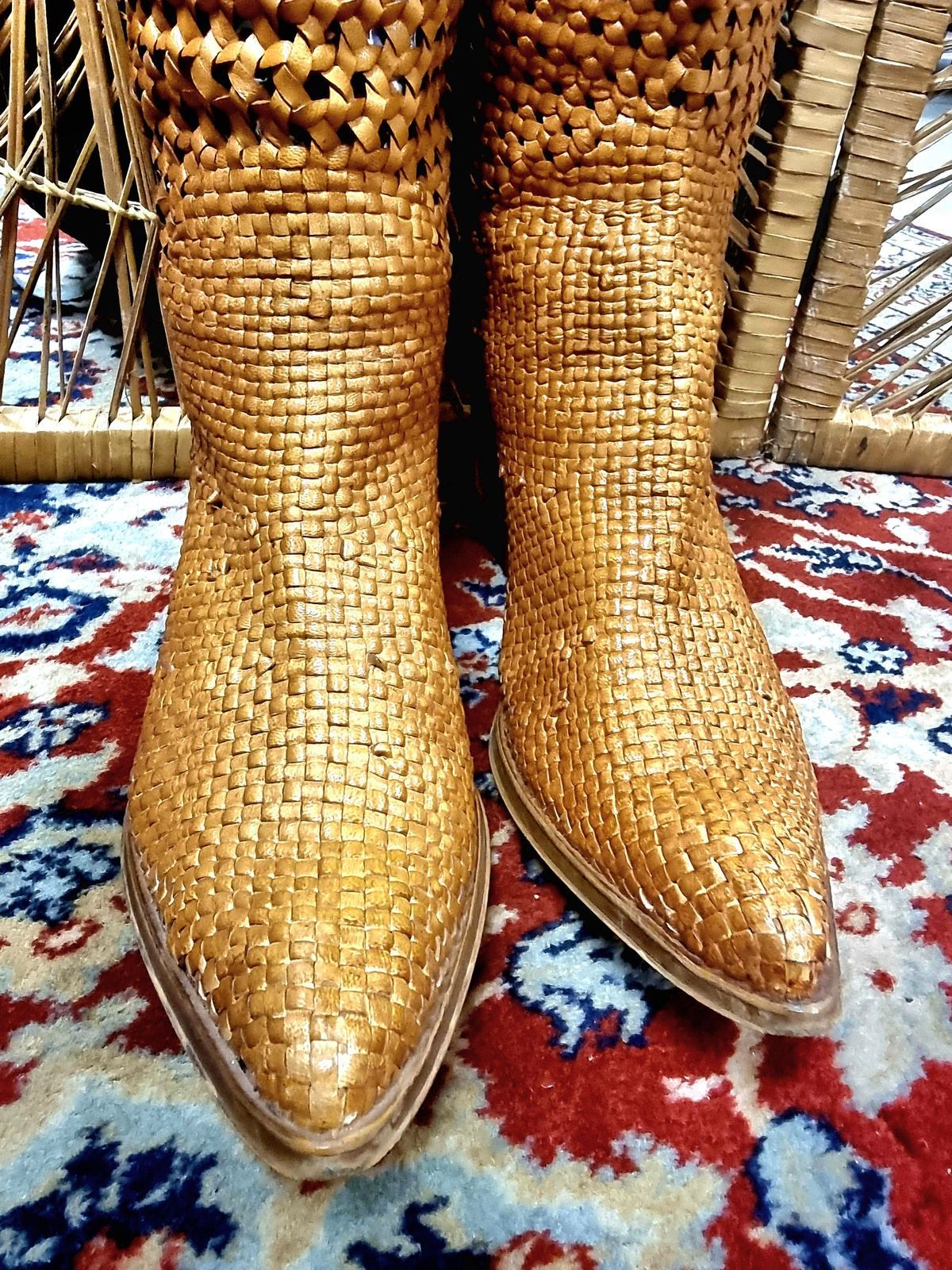 Vintage Le Ballon Weave Cowboy Boots
