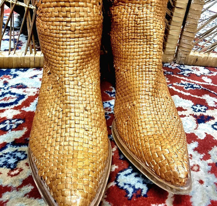 Vintage Le Ballon Weave Cowboy Boots - Yatva