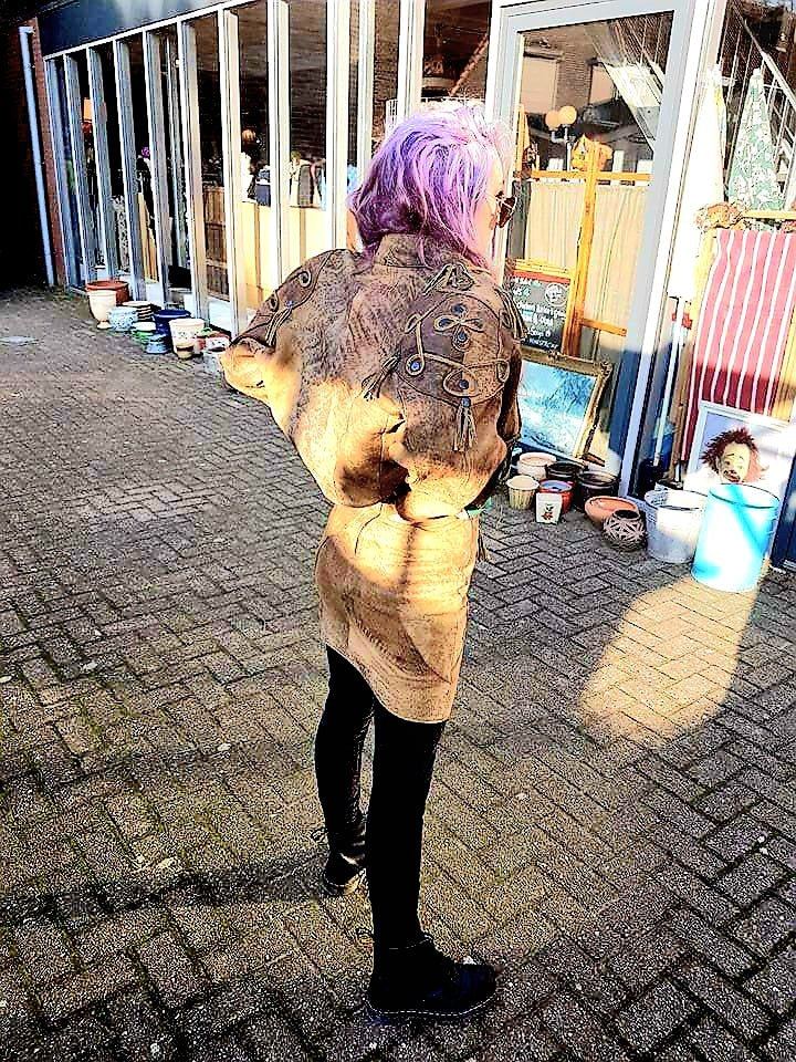 Vintage Leather Skirt Suit