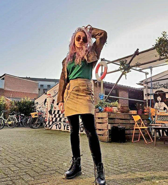 Vintage Leather Skirt Suit - Yatva