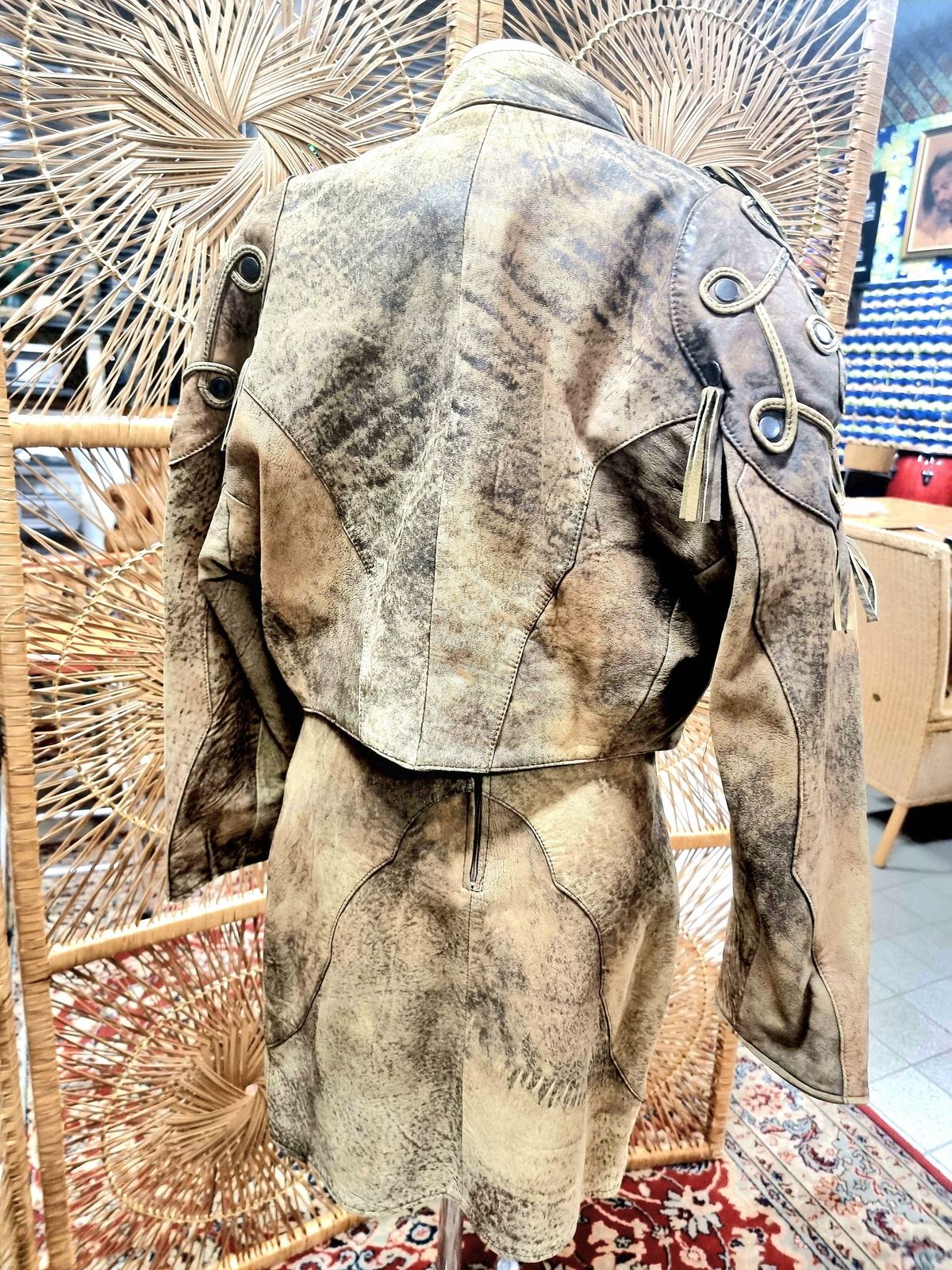 Vintage Leather Skirt Suit