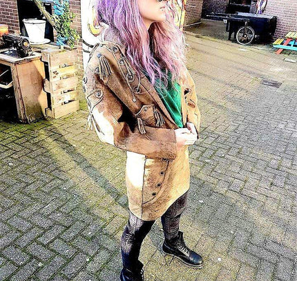 Vintage Leather Skirt Suit - Yatva
