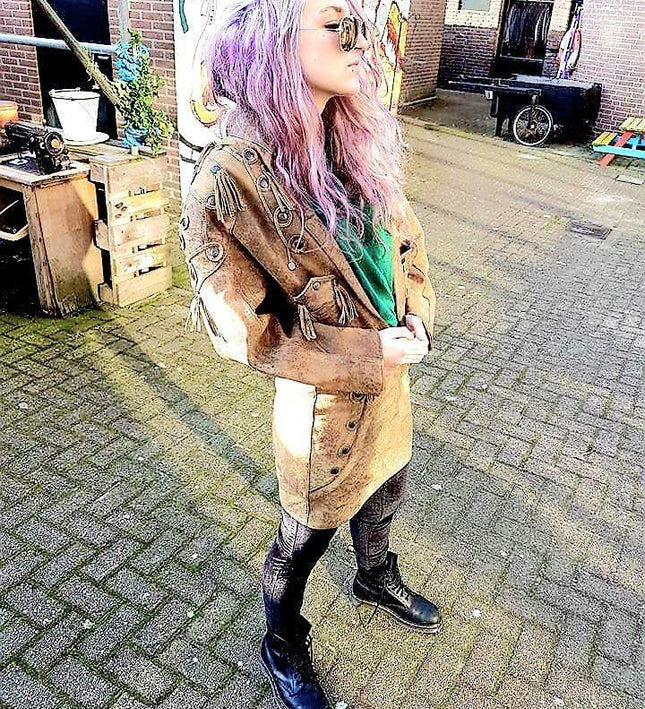 Vintage Leather Skirt Suit - Yatva