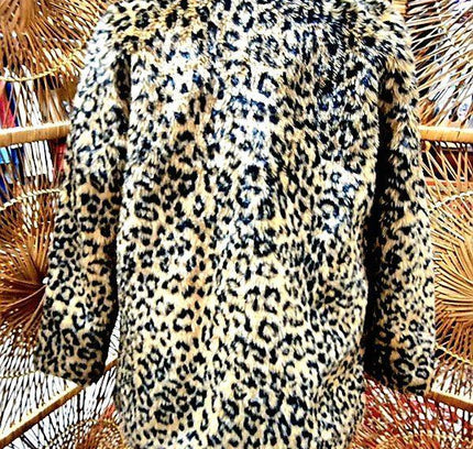 Vintage Leopard Print Faux Fur Coat - Yatva