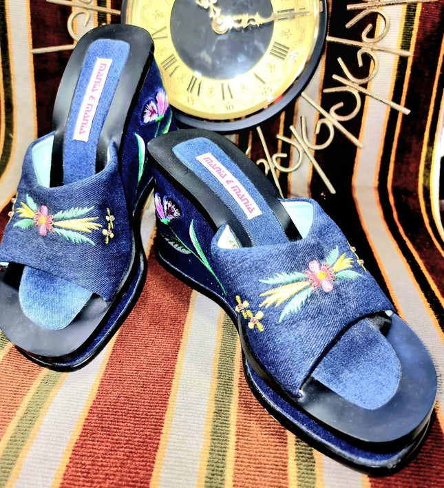 Vintage Mania & Mania Wedge Shoes - Yatva