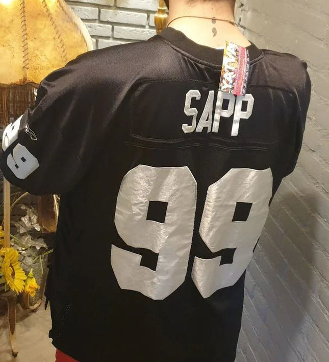 Vintage NFL Warren Sapp Oakland Raiders American Football Top - Yatva