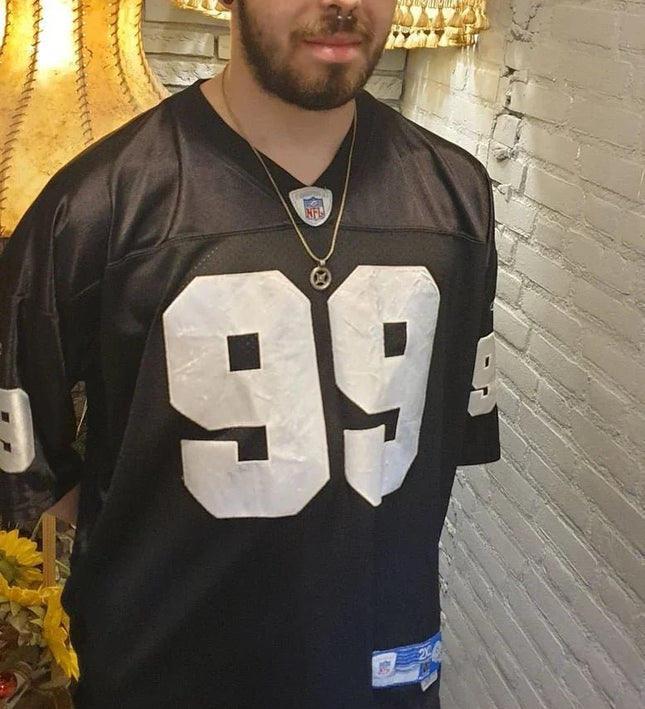 Vintage NFL Warren Sapp Oakland Raiders American Football Top - Yatva