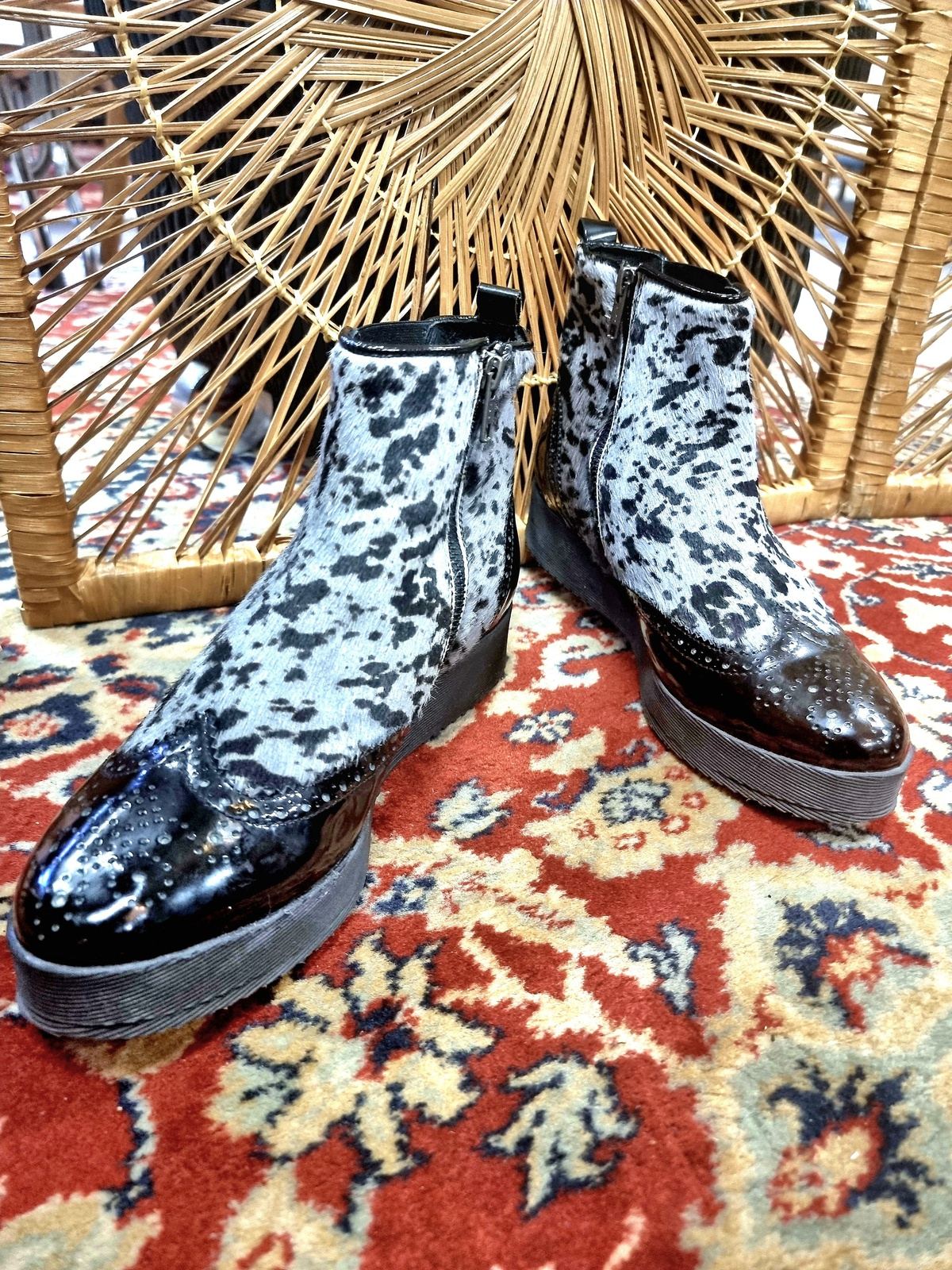 Vintage Red Rag Ankle Boots