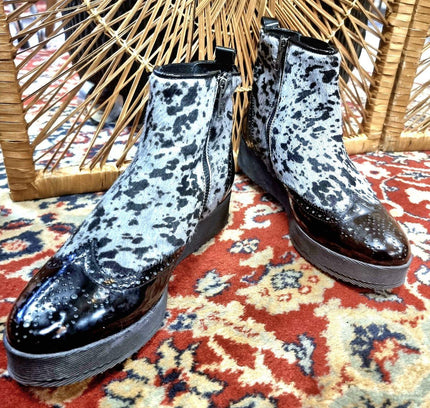 Vintage Red Rag Ankle Boots - Yatva